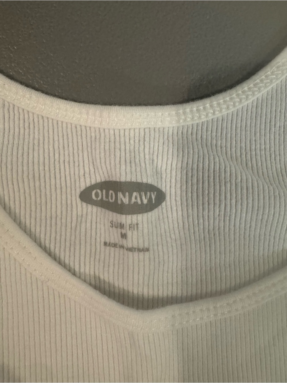 Old Navy White Ribbed Scoop Neck Tank